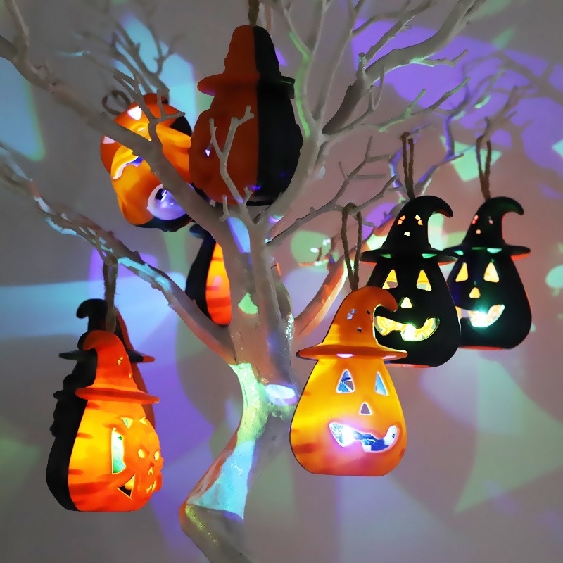 1 Đèn Nến Hình Quả Bí Ngô Dạ Quang Trang Trí Halloween
