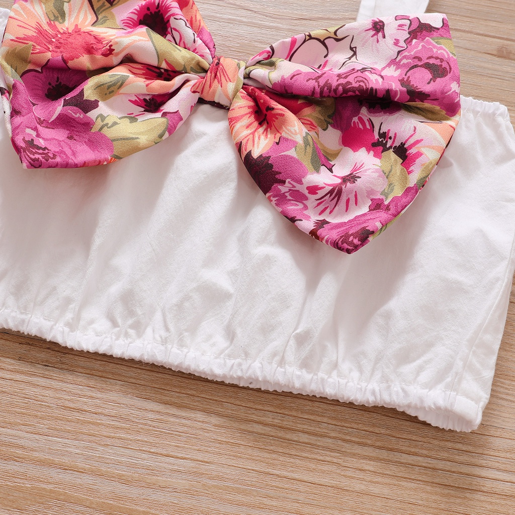 Bộ trang phục 2 món MIKRDOO gồm áo hai dây ngắn + chân váy in hoa thời trang mùa hè cho bé gái