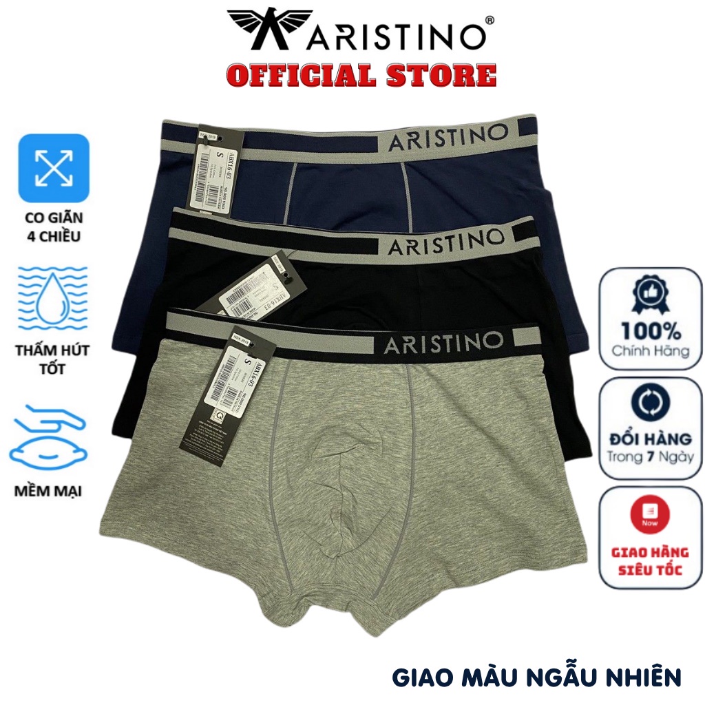 Sịp đùi quần lót nam boxer Aristino ABX16-03 quần xì chất liệu Cotton mềm mại co giãn khử mùi không gây kích ứng da