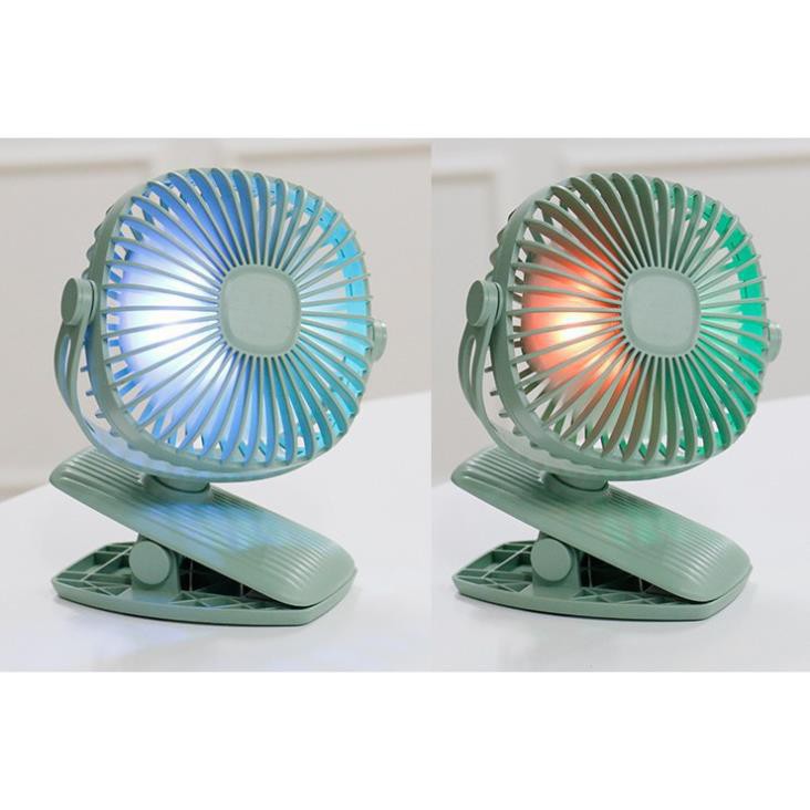 Quạt Kẹp Bànfree shipBH 1 đổi 1 Có Đèn Led Xoay 360 Độ Công Suất lớn 3.5W