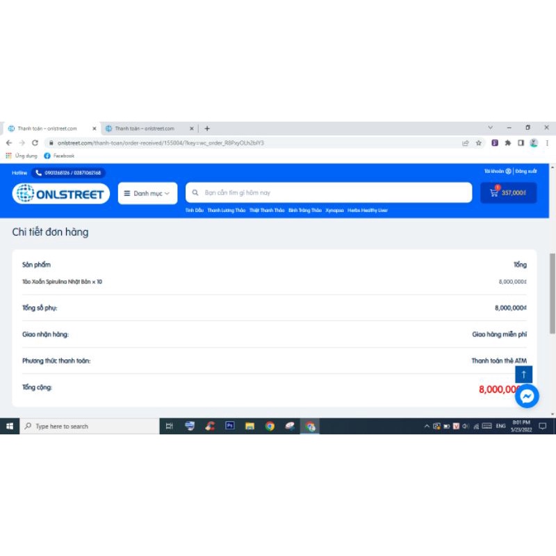 Tảo xoắn Nhật Spirulina 2200 viên CSV