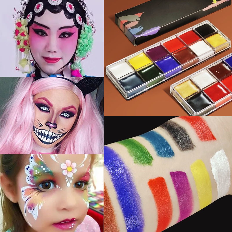 Bộ Màu Vẽ Mặt Và Cơ Thể Hóa Trang Halloween Chuyên Nghiệp