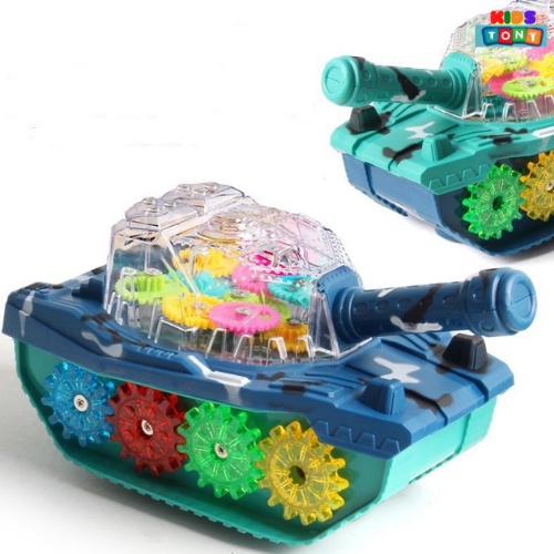 Xe tăng đồ chơi đa năng tự động phát nhạc và đèn cho bé, đồ chơi xe tăng chạy pin có nhạc và ánh sáng vui nhộn Tony kids