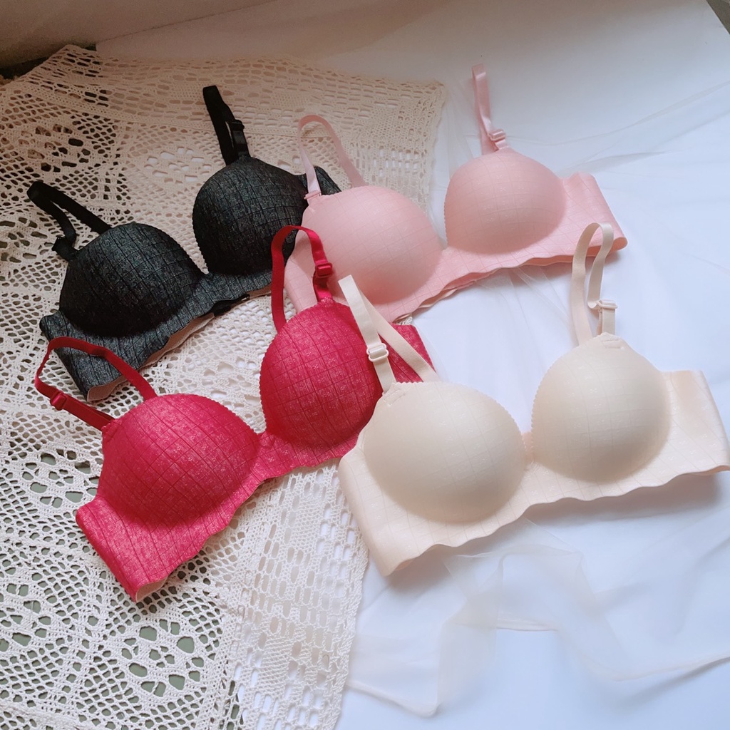 Áo lót nữ su đúc nâng ngực CharmAiry áo ngực không gọng nâng đẩy mút dày bàn tay VÂN VUÔNG có lỗ thông hơi | BigBuy360 - bigbuy360.vn