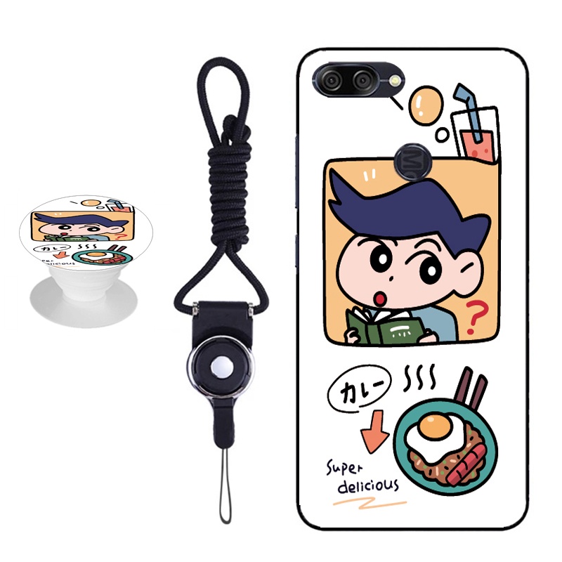 Ốp Điện Thoại Chống Sốc Có Nhẫn Đỡ Và Dây Đeo Cho Asus X018D / Asus Zenfone Max Plus M1 (Zb570Tl) 5.7