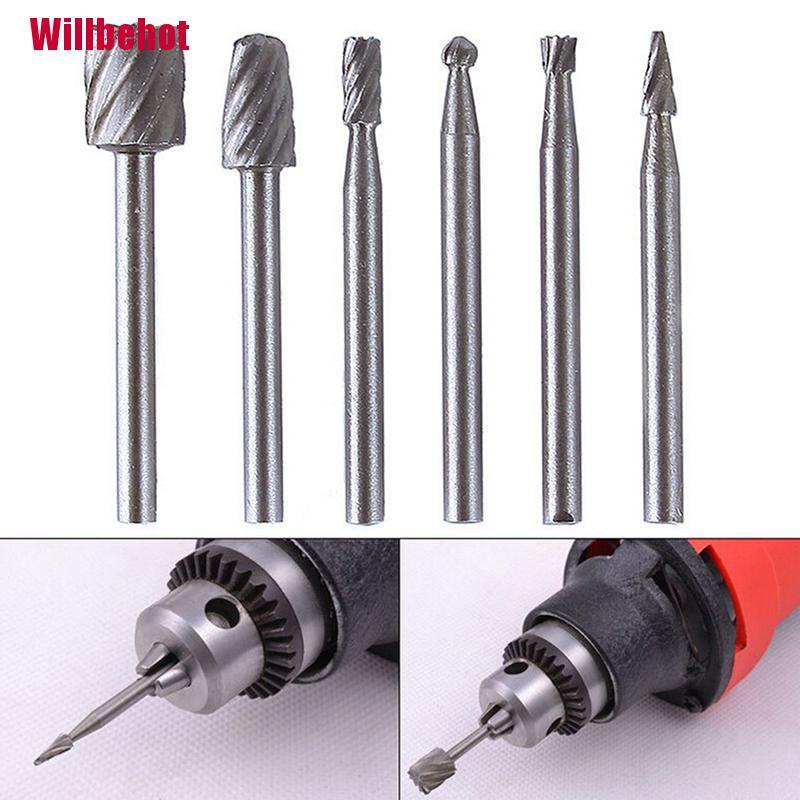 [Wbehot] 6Pcs Hss Routing Router Grinding Bits Burr Dremel Rotary Tool Accessories [Hot]