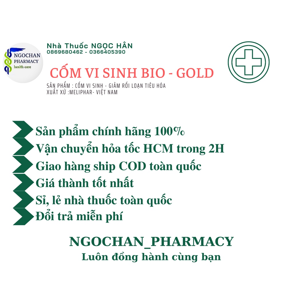 Cốm Vi Sinh Bio-Acimin Gold| Giảm Rối Loạn Tiêu Hóa| 30 Gói|Meliphar