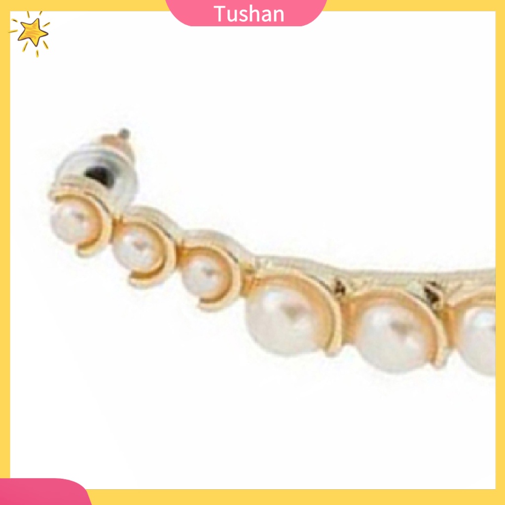 1 bông kẹp tai trái đính ngọc trai giả Punk Retro