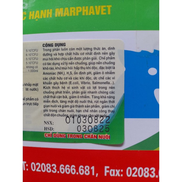 Men phun khử mùi hôi thối nền chuồng chăn nuôi thú cưng, gà đá chọi chim chó mèo, lọ 50ml, men vi sinh