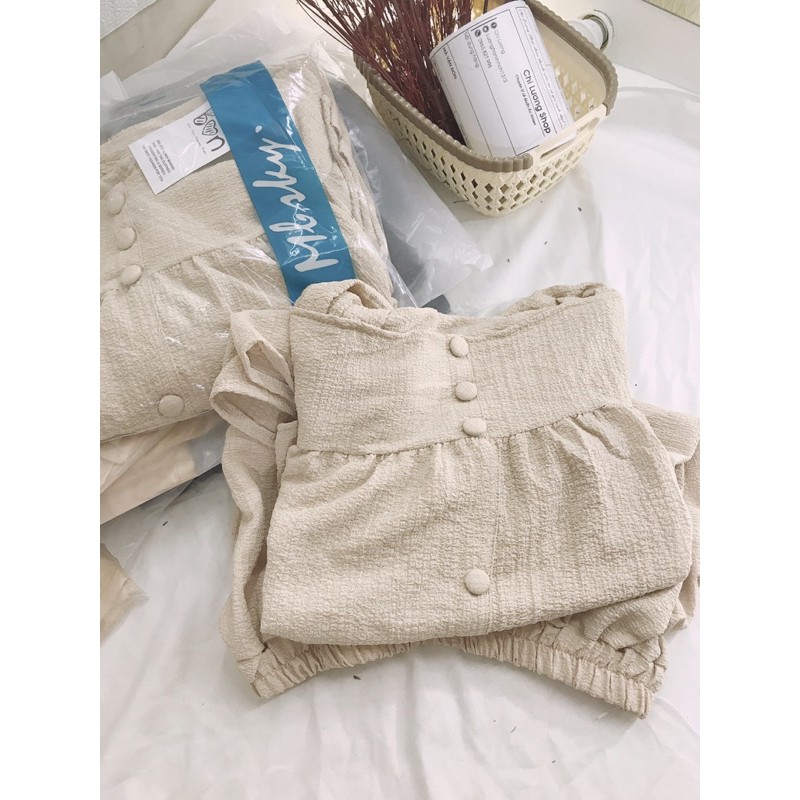 Bộ đũi xốp lớp khuy bọc dọc áo siêu ngon, tay cánh tiên mềm mát mịn thoáng tự do tung tăng dơ tay mà không lo bay mùi | BigBuy360 - bigbuy360.vn