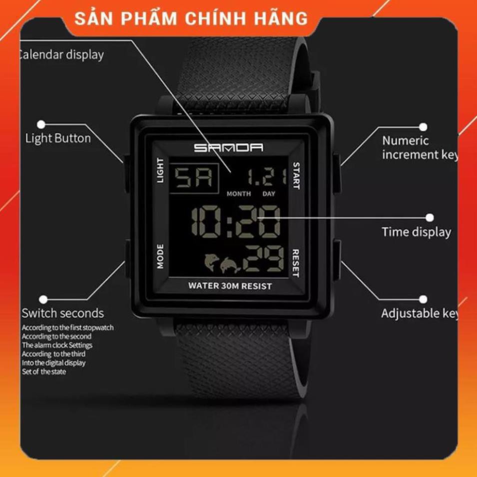 Hàng Cao Cấp -  Đồng hồ chính hãng SANDA 100% đếm thời gian cho nam có dây đeo resin kèm hộp - lỗi 1 đổi 1 | BigBuy360 - bigbuy360.vn