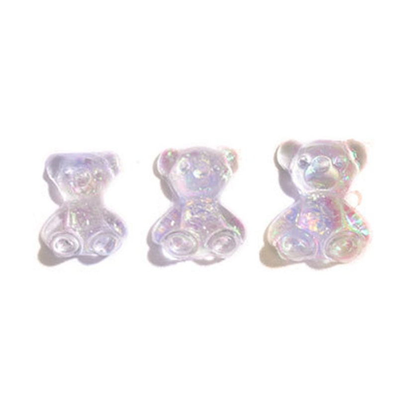 Set 3 Phụ Kiện Trang Trí Móng Tay Hình Gấu 3D Dễ Thương 3 Kích Cỡ