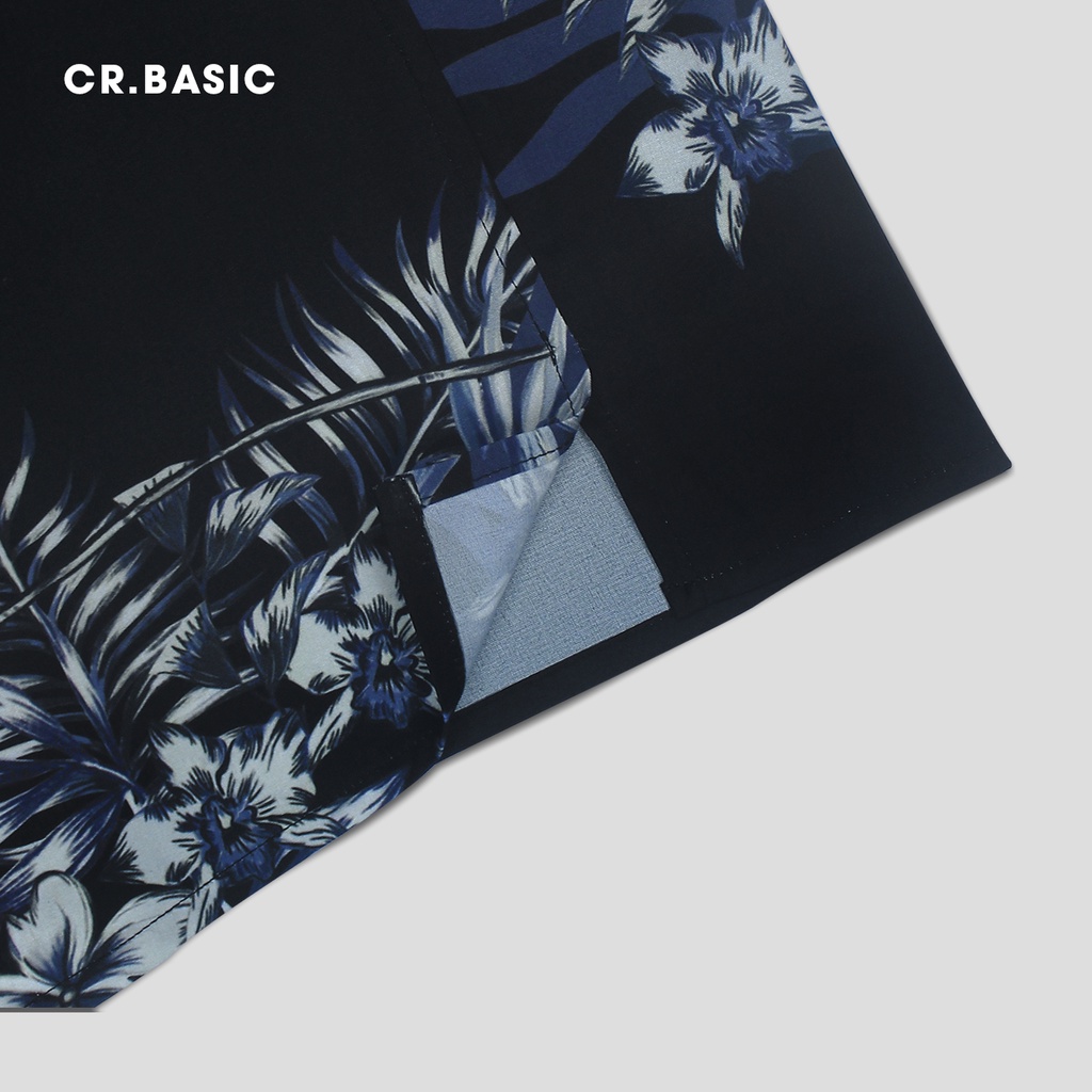 Áo sơ mi tay ngắn nam nữ CR.BASIC form rộng sơ mi họa tiết ngắn tay unisex cộc tay USM605