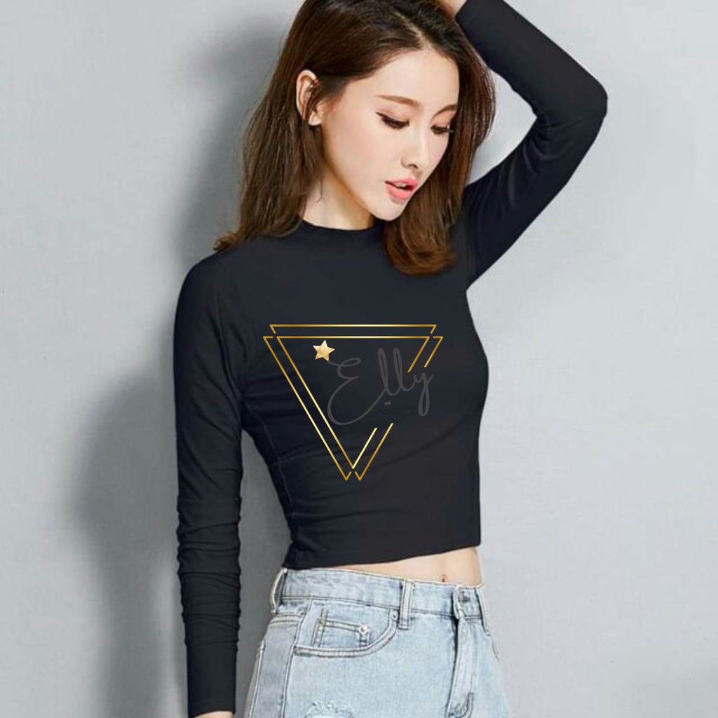 Áo croptop dài tay dáng ôm siêu tôn vòng 2