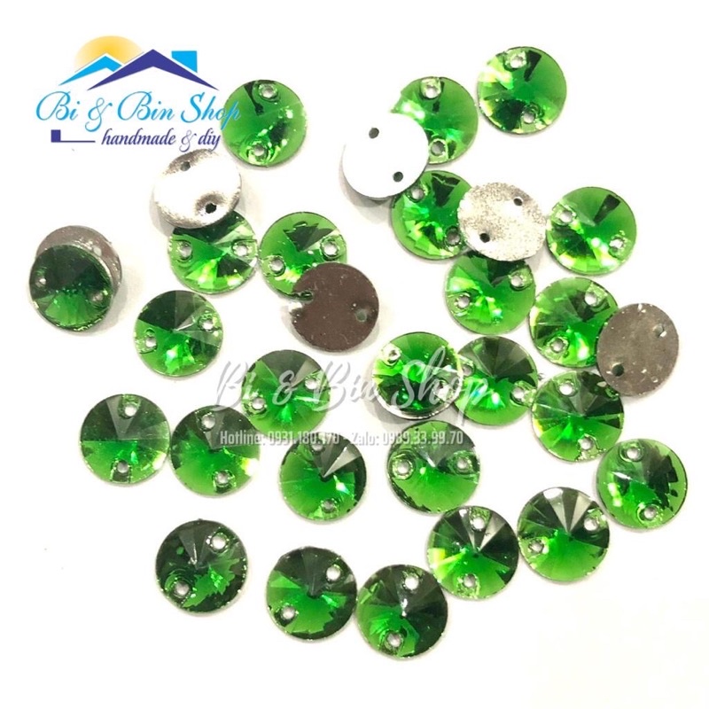 50 Viên Đá Kiếng Tròn 10mm Đính Kết Trang Phục Thời Trang, Làm Phụ Kiện Handmade