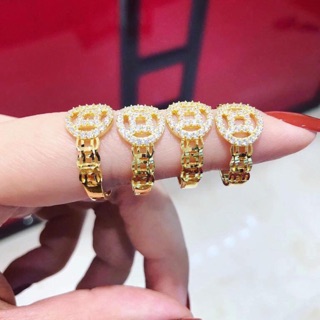 (Siêu rẻ) Nhẫn kim tiền bạc ta xi vàng