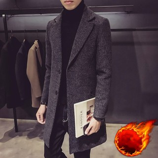 Áo dạ nam dáng dài lót nhung phong cách hàn quốc mã dv24