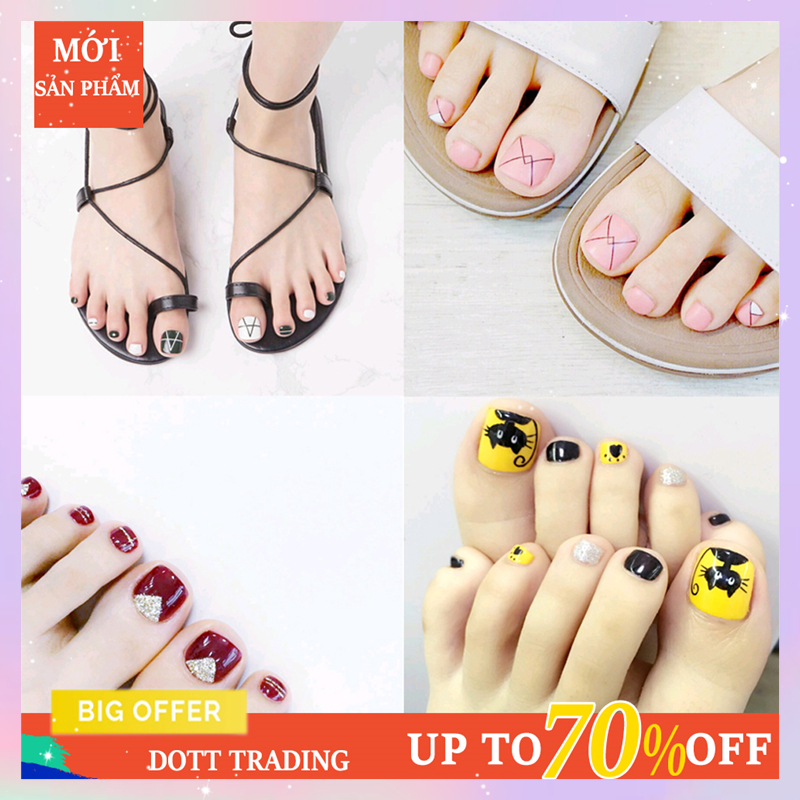 Miếng dán dùng trang trí móng chân thiết kế chống thấm nước và lâu trôi màu