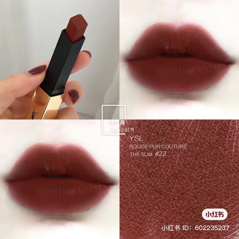 Lipstick Ysl Slim 22 Ironic Burgundy Son YSL Rouge Pur Couture The