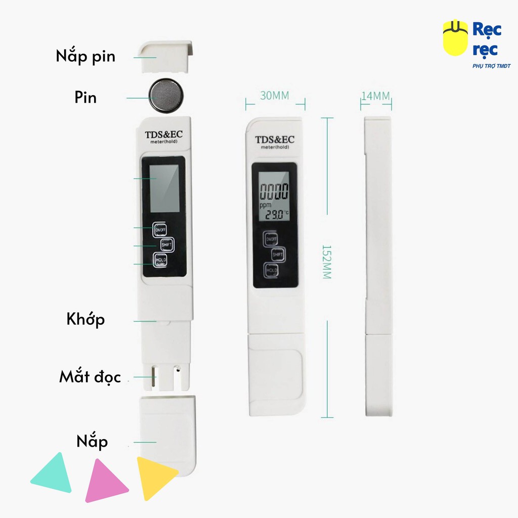 Bút thử nước kèm bao da TDS & EC 3 trong 1