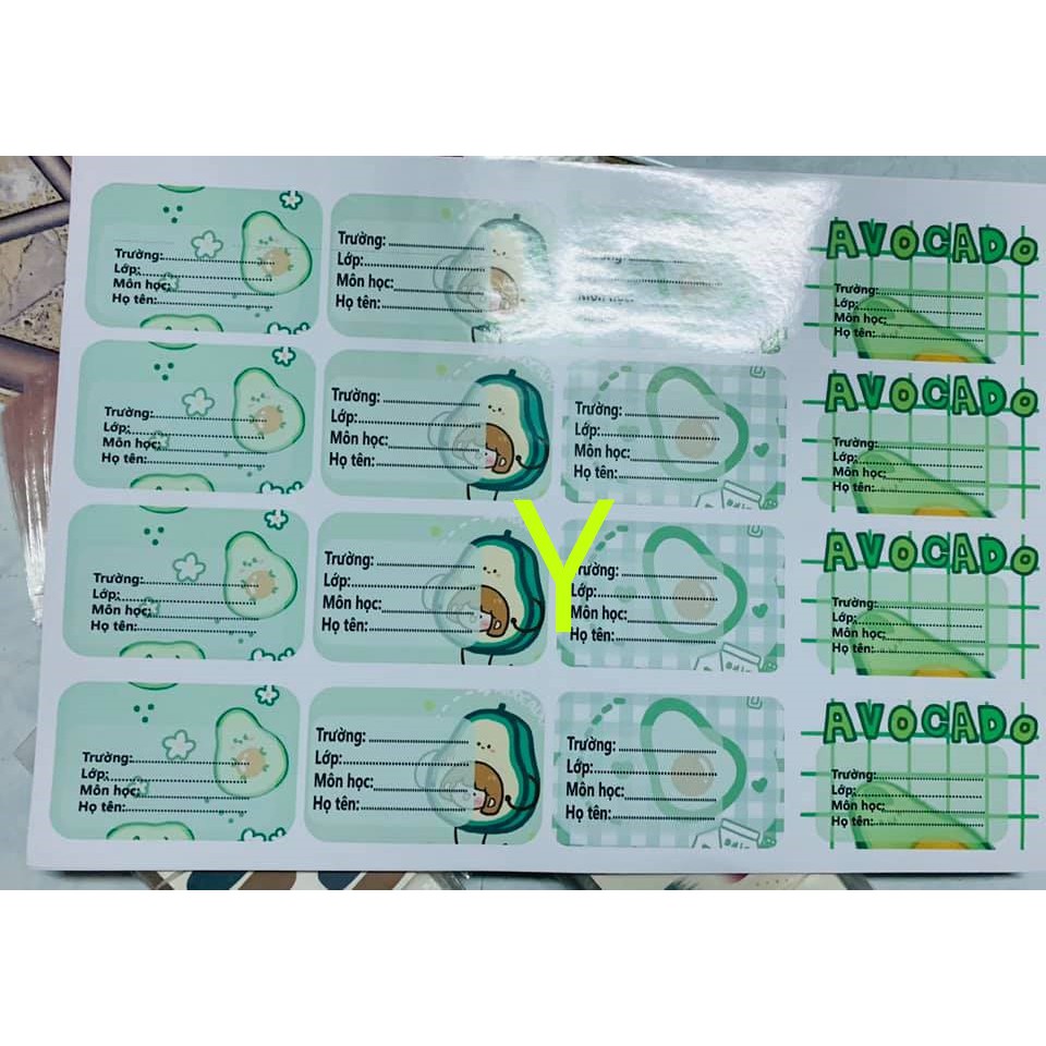 Nhãn vở hoa cúc bơ