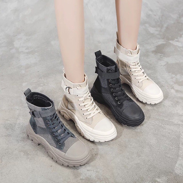 Boots chiến binh cổ lửng siêu chất QC2109  (sẵn -ảnh thật)