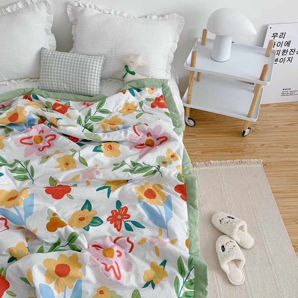 Chăn hè cotton Zara Home họa tiết mềm mịn, thoáng mát