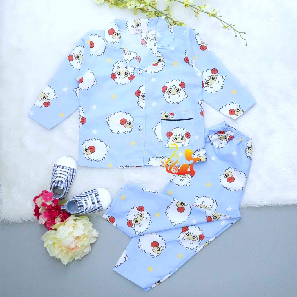 Bộ Đồ Mặc Nhà Pijama Kate Thái Quần Dài - &quot;Cừu - Sao&quot; - Cho Bé 8-38kg