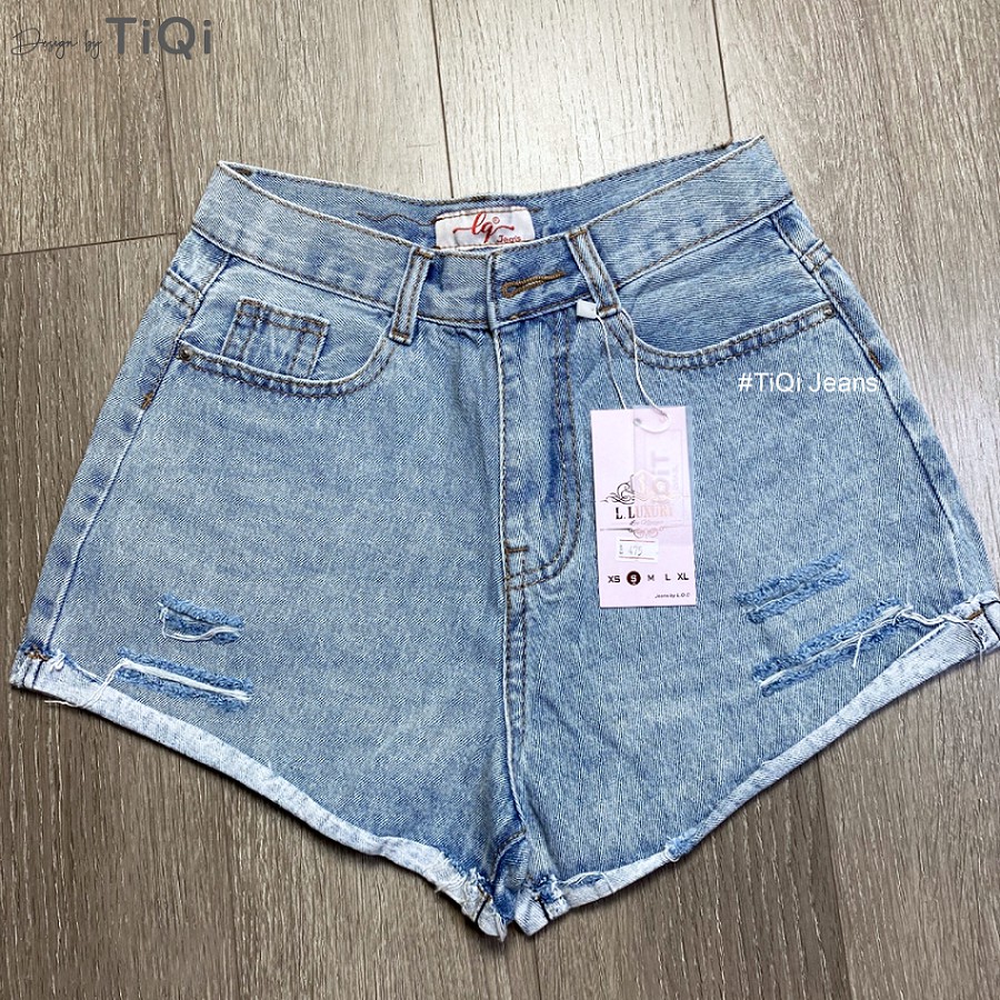Quần short nữ vải jeans cotton lưng cao TiQi Jeans S1-475