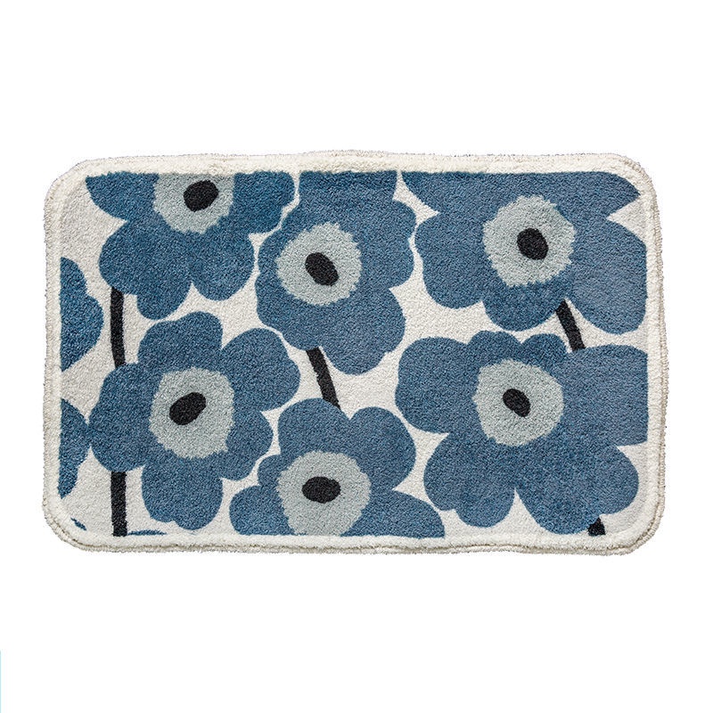 Thảm Chùi Chân Chống Trượt Thấm Hút Tốt In Họa Tiết Hoa Xinh Xắn Trang Trí Nhà Cửa