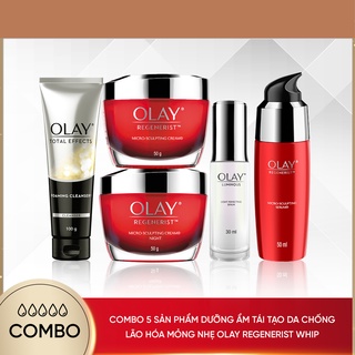 Combo 5 sản phẩm kem dưỡng olay dưỡng trắng da và chống lão hóa