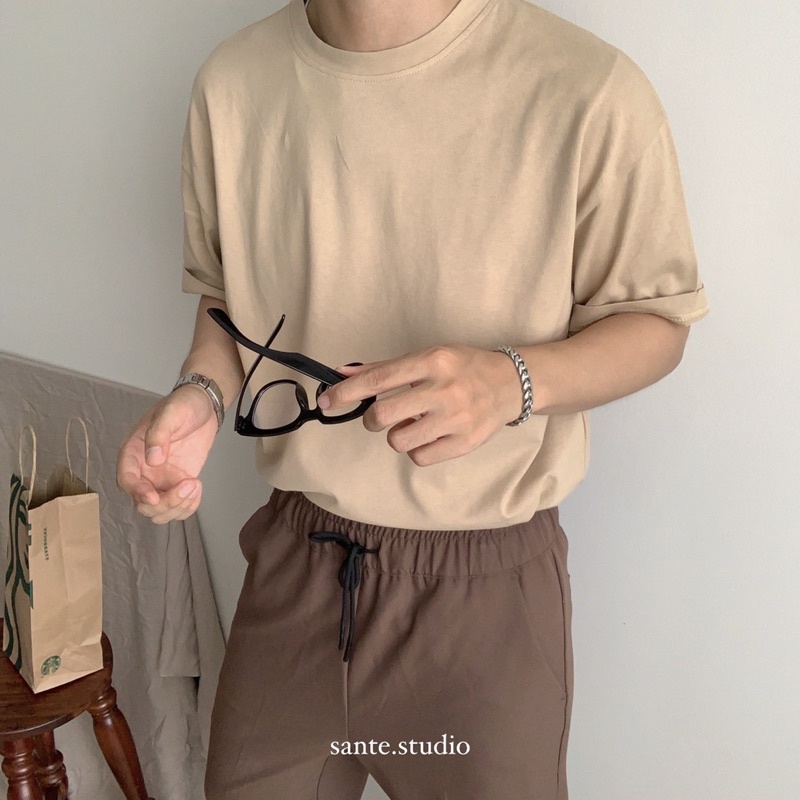 Áo thun trơn áo phông trơn nam basic cổ tròn vải cotton 2 chiều thoáng mát BY SANTÉ | BigBuy360 - bigbuy360.vn