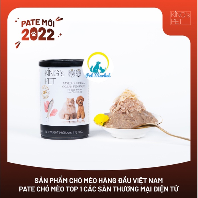 [Sỉ LH] Pate King Pet cho Chó Mèo 380g/lon (4 vị)