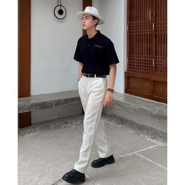Quần tây ống suông và ôm, chất liệu bố dệt cao cấp, không nhăn, lưng thấp, phù hợp mặc hằng ngày