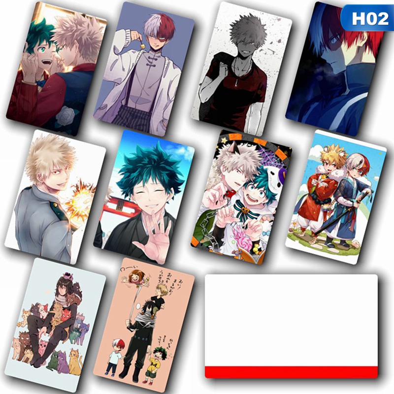 Boộ 10 tấm thẻ trang trí in hình nhân vật trong My Hero Academia