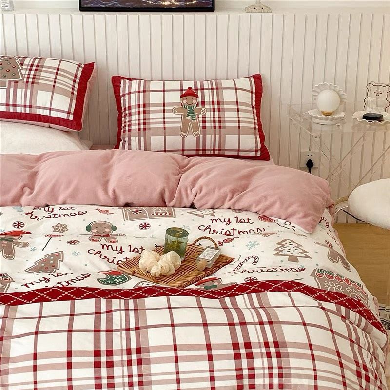 Bộ chăn ga gối cotton poly Mẫu Giáng Sinh