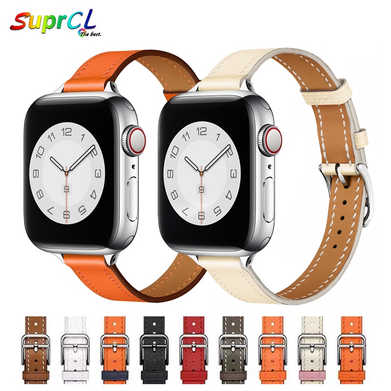 Dây Đeo Bằng Da Mềm Thoáng Khí Cho Đồng Hồ Thông Minh Apple Watch 41Mm 45Mm 38Mm 42Mm 44Mm 40Mm iWatch Series 7 SE 654321 Dây Đồng Hồ Nữ