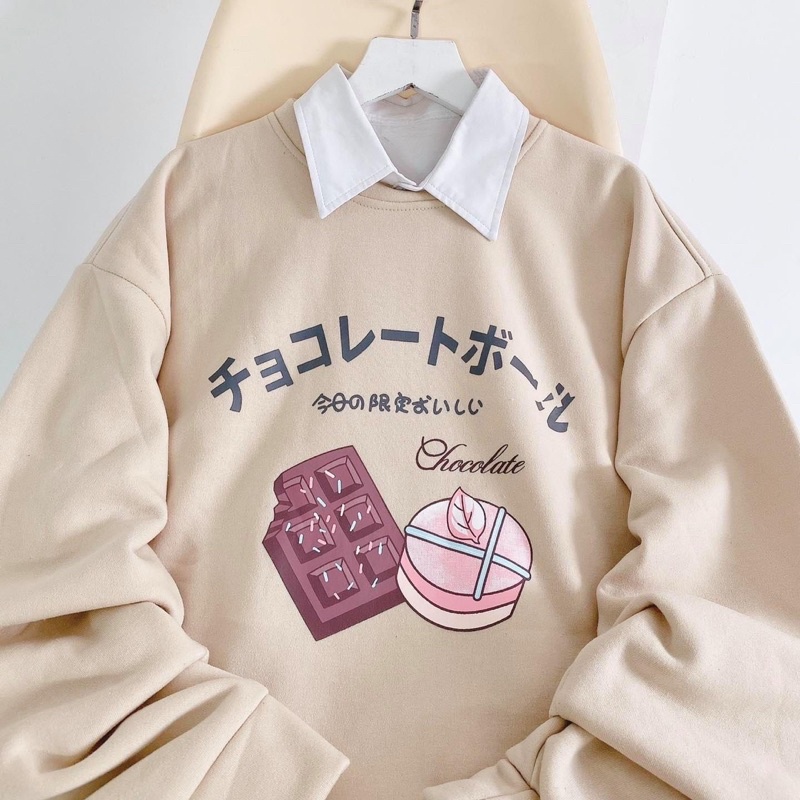 Áo Sweater From Rộng CH0C0LATE ulzzang unisex | BigBuy360 - bigbuy360.vn