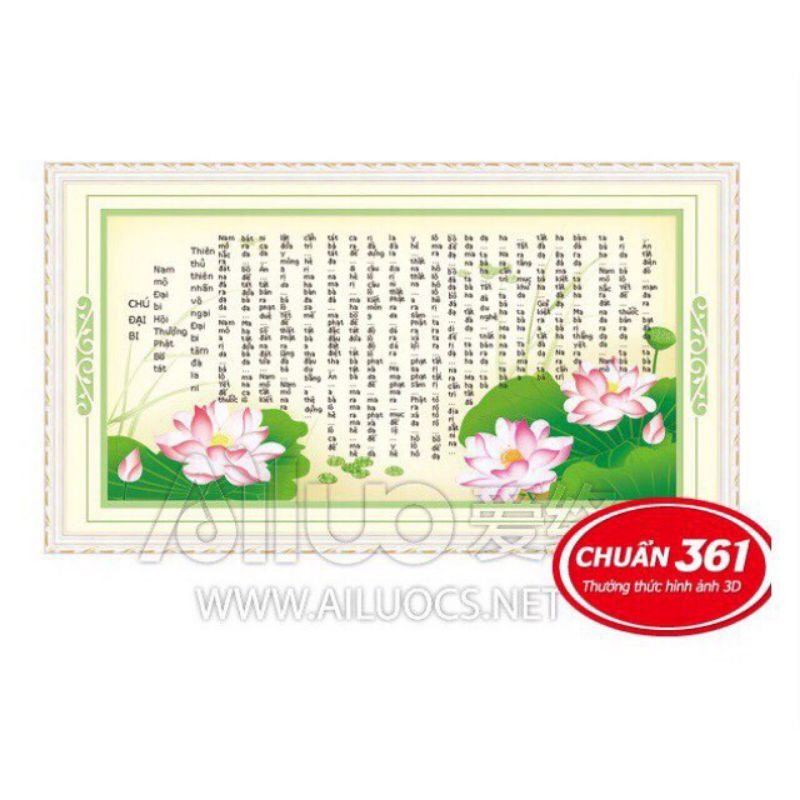 Tranh thêu chữ thập Chú Đại Bi 53368