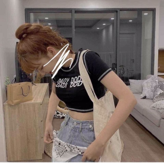 (Ảnh thật)❌ Áo croptop tay ngắn Dady Dod 3 màu(tím/đen/trắng) ❌