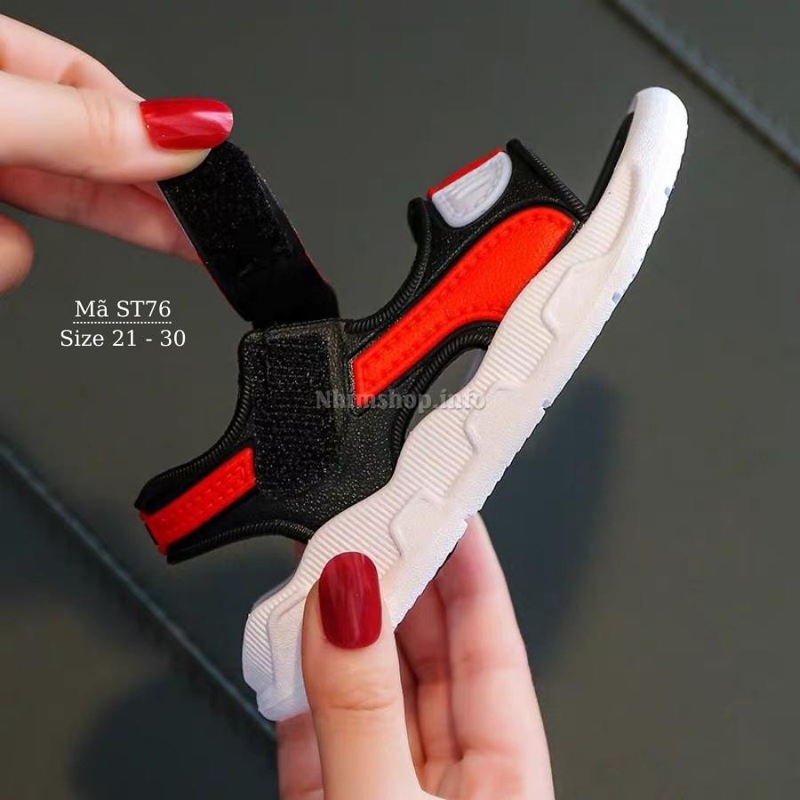 Sandal bé trai 1 - 5 tuổi quai hậu nhựa dẻo cao cấp êm nhẹ chống trơn trượt phong cách Hàn Quốc ST76