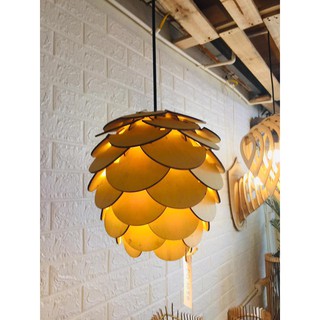 [Hàng xuất khẩu] Đèn gỗ trang trí quả thông độc đáo (Full bộ sản phẩm)