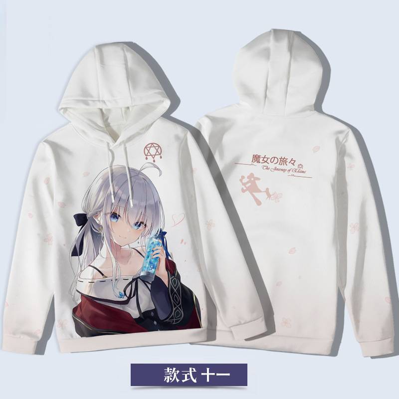 Áo Hoodie Tay Dài Cổ Tròn Hóa Trang Phù Thủy Wandering: The Journey of Elaina Ilyina Uniex Causal Hoody