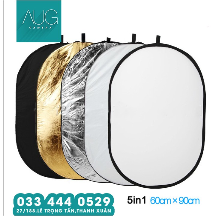 Tấm hắt sáng, tản sáng 5 trong 1 60x90 - Reflector plate, 5-in-1 diffuser - AUG Camera Hà Nội