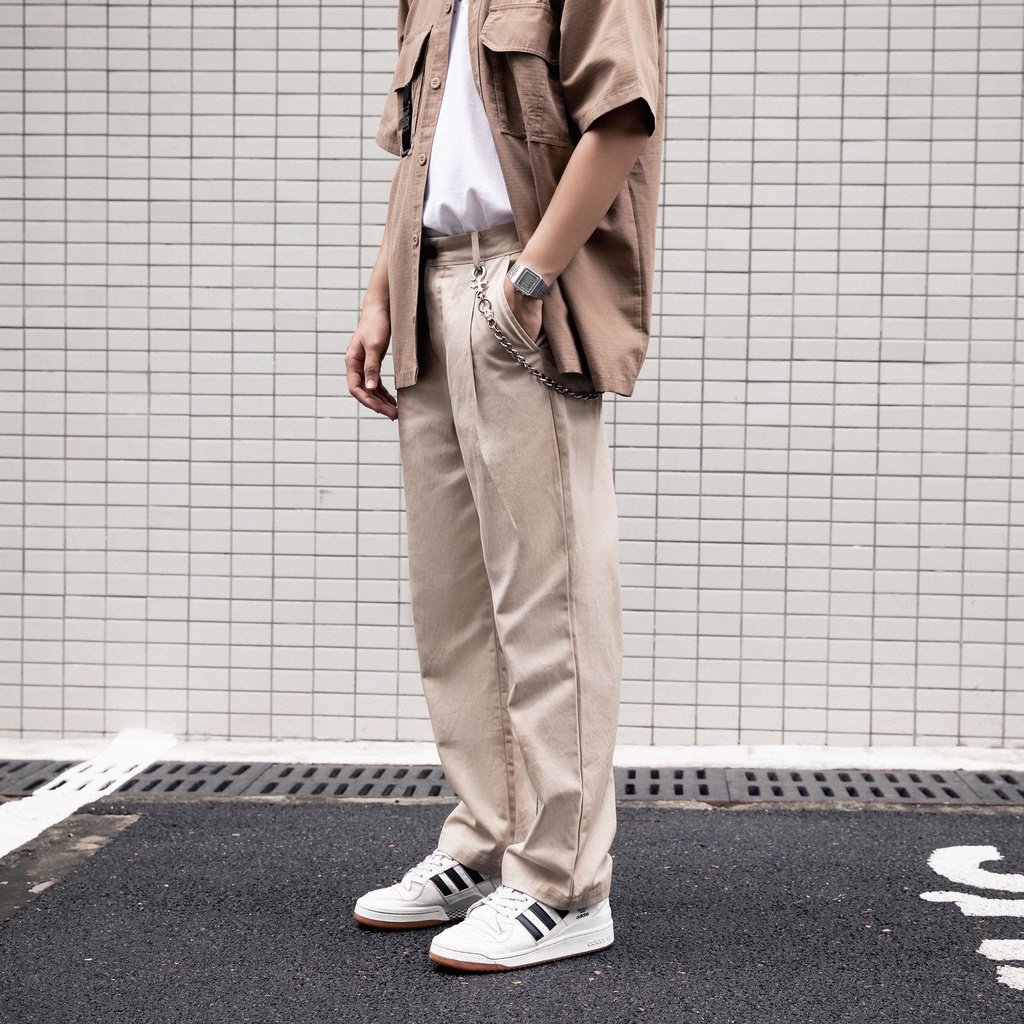 Quần Kaki nam nữ wide-fit CANDLES BAGGY KAKI thiết kế basic chất liệu kaki chính hãng