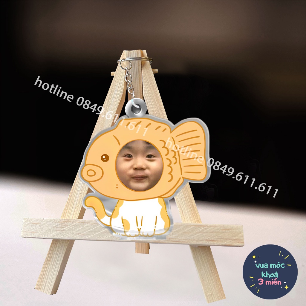 Móc khoá chibi hoạt hình dễ thương in theo yêu cầu