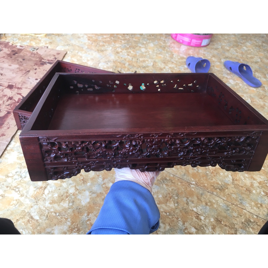 Khay Trà Gỗ Gụ - kích thước 33x23 cm