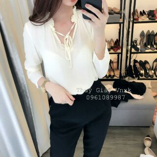 Sơ mi mango thắt dây