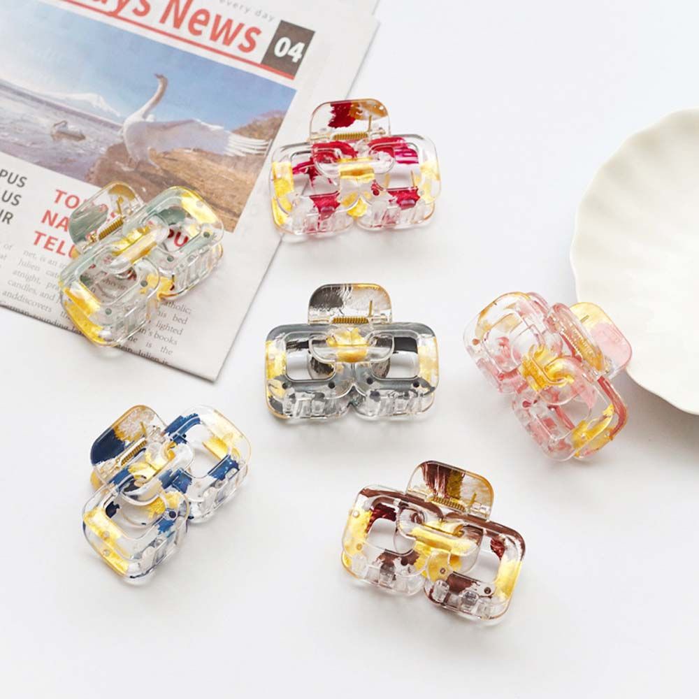 Kẹp tóc acrylic màu sắc tương phản phong cách Hàn Quốc ngọt ngào cho nữ