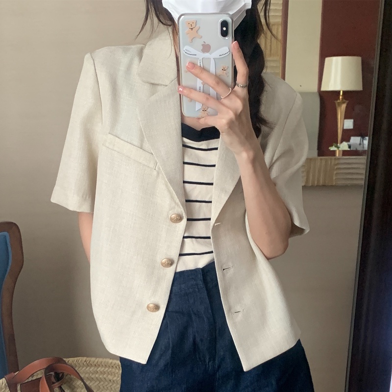 Áo Khoác Mỏng Ngắn Tay Phong Cách Retro Cá Tính 52597 | BigBuy360 - bigbuy360.vn